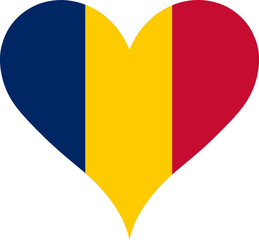 Fototapeta premium Heart Flag Chad, Heart Chad Flag