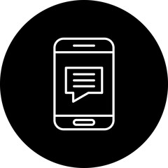 Live Chat Vector Line Black Circle Icon Design