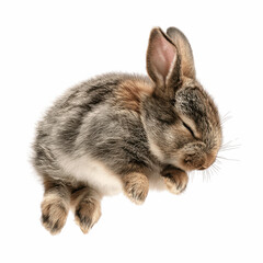 Fototapeta premium Adorable Sleeping Bunny Rabbit, Close-Up Studio Shot