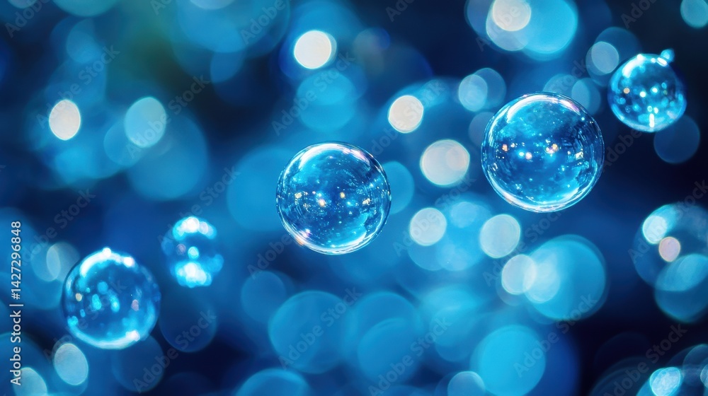 Poster bubbles floating in a vibrant space filled with soft light and dreamlike colors