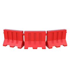 Fototapeta premium Plastic Road Barrier, 3d illustration isolated on white background