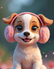 dog with christmas hat