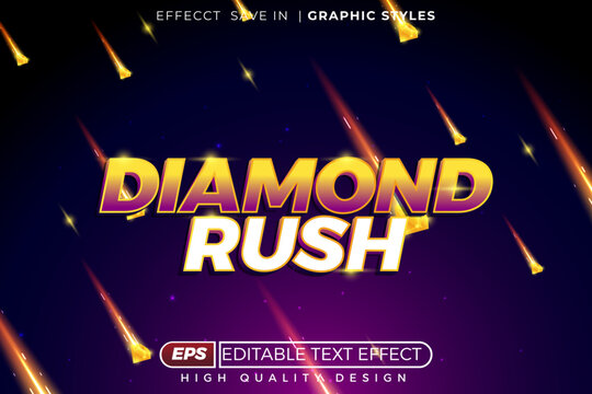 Editable 3d text effect diamond rush
