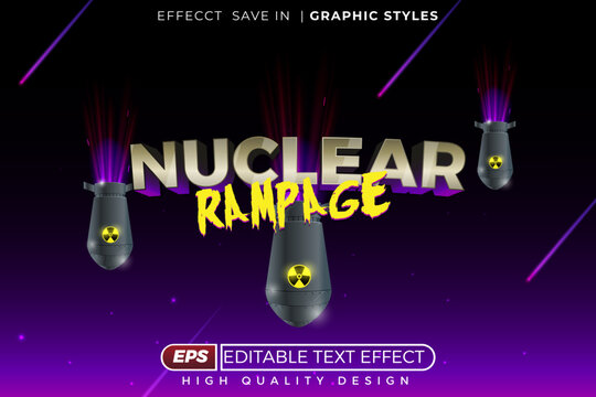 Editable 3d text effect nuclear rampage