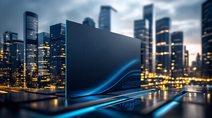 Experience business central theme sleek business card design featuring clean lines vector icons muted blue gray palette evokes professionalism success ideal corporate branding and marketing materials