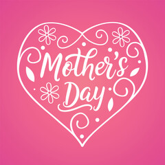 Happy Mother's Day Heart Outline vector art