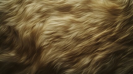 Naklejka premium Close-up of soft, flowing golden fur texture. Perfect for backgrounds, textures, or design elements.