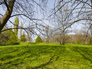 Spring Landscape of South Park in city of Sofia, Bulgaria