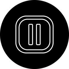 Pause Button  Vector Line Back Circle Icon Design
