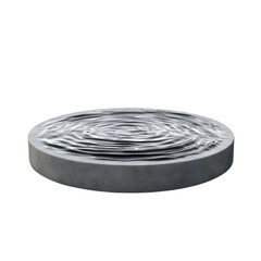Circular stone basin with water ripples calm zen minimalist design
