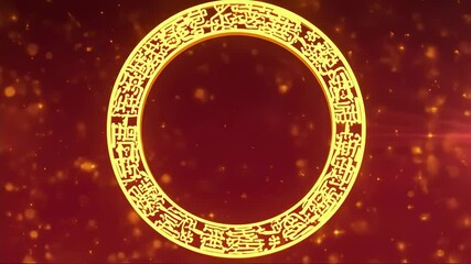 Motion graphic of Golden circle frame with chinese new year, chinese new year and year of the Horse 2026 - Powered by Adobe