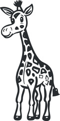 Obraz premium A playful cartoon giraffe illustration suitable for children's books and educational materials.