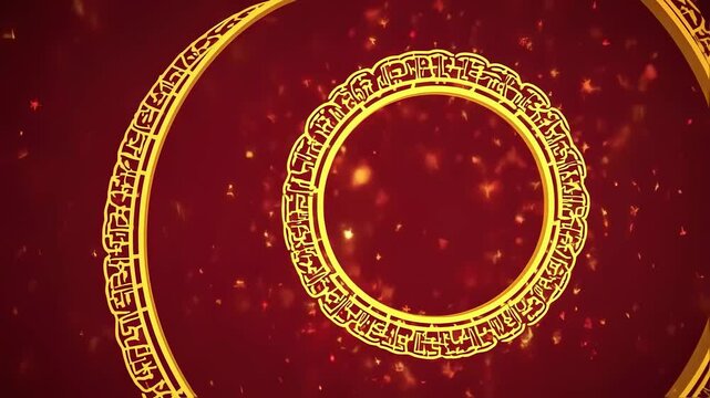 Motion graphic of Golden circle frame with chinese new year, chinese new year and year of the Horse 2026