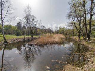 Spring Landscape of South Park in city of Sofia, Bulgaria