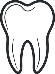 Simple and clean illustration of a tooth representing dental health and hygiene.