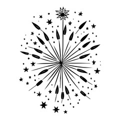 Celestial Radiance Bursting Starry Illustration