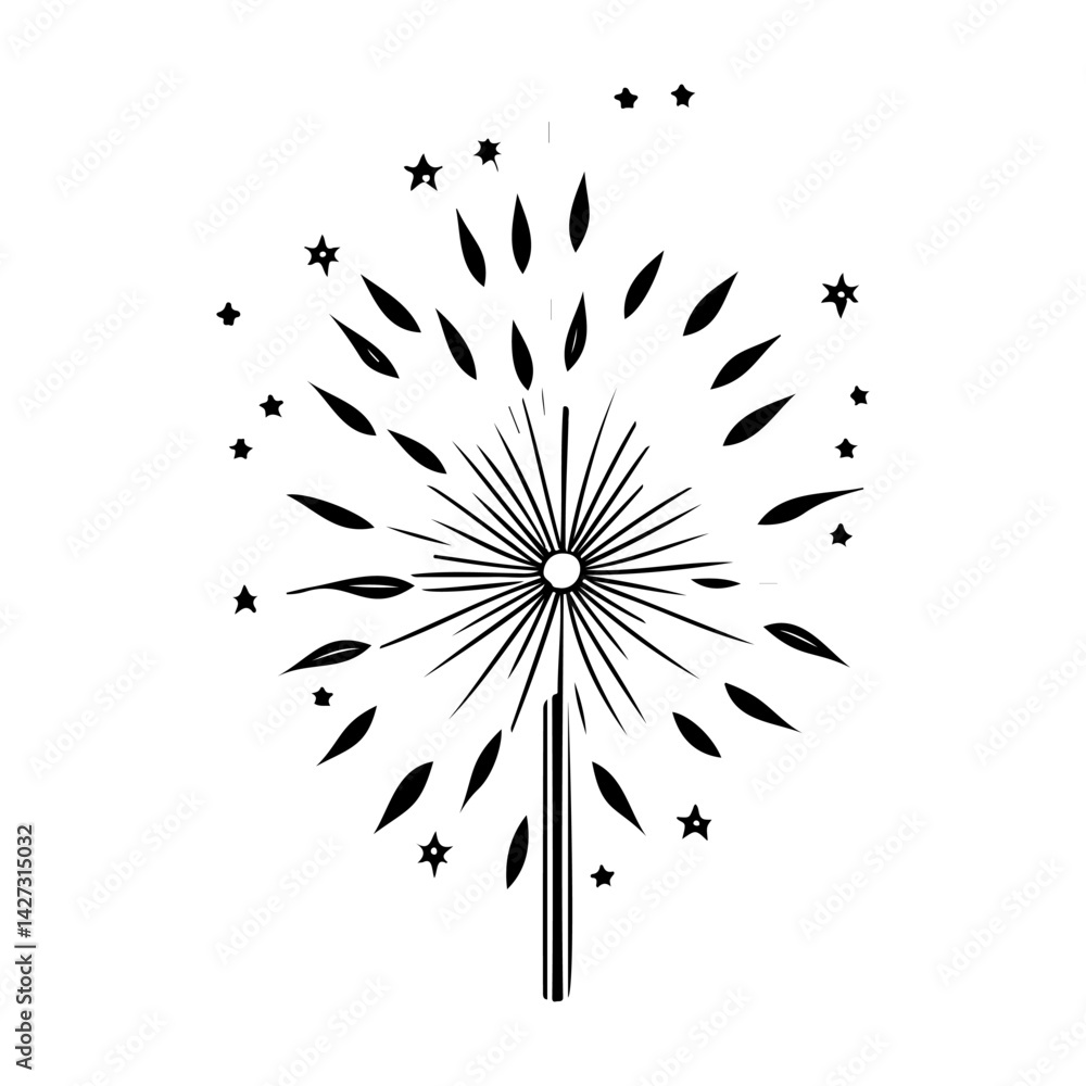 Poster abstract starburst with celestial elements design