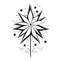 Fototapeta premium Abstract Starburst Design Black and White Minimal