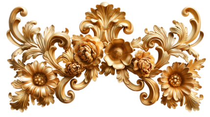 Floral Ornaments Baroque Gold Design Texture.