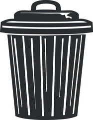 Illustration of a simple trash bin designed for waste disposal and recycling purposes.