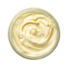Mayonnaise line isolated on white, top view, with clipping path --v 7.0