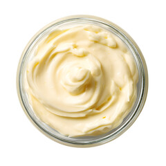 Mayonnaise spread isolated on white, top view, with clipping path --v 7.0