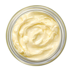 Mayonnaise spread isolated on white, top view, with clipping path --v 7.0