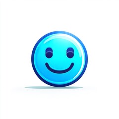 Fototapeta premium Blue relieved face emoji