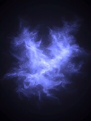 Obraz premium Abstract digital art depicting a swirling nebula in shades of blue and purple on a black background. Perfect for backgrounds, websites, or design projects.