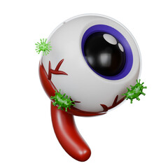 3D Illustration of a Virus-Infected Eye