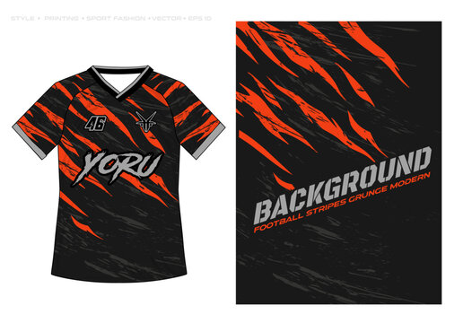 grey black orange tiger stripes sublimation jersey design background simple modern pattern sports livery