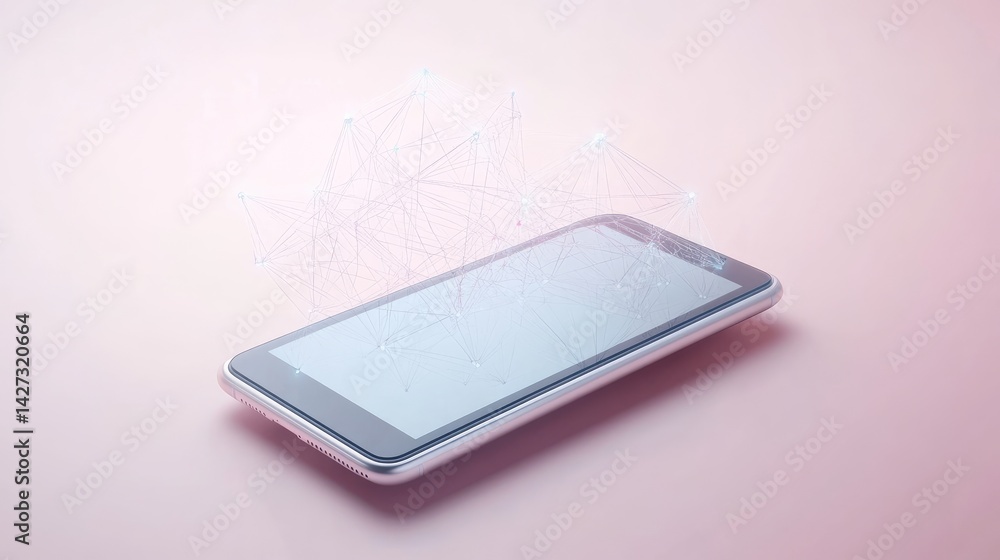 Poster digital payment transfer between two smartphones with connected payment networks