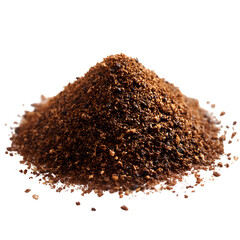 Milled coffee sediment, residue isolated on white background --v 7.0