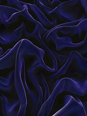 Fototapeta premium Abstract image of dark purple fabric with flowing, draped folds. Elegant, luxurious texture.