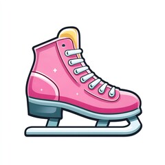 Pink ice skate emoji