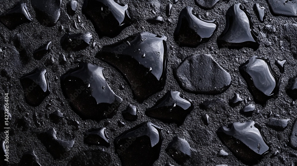 Poster abstract dark black water drops on rough textured surface elegant design background premium quality 