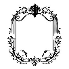 Ornate Decorative Frame Design Element in Black
