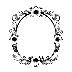 Elegant Floral Frame Vector Illustration Isolated