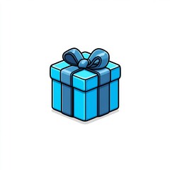 Obraz premium Blue gift box emoji