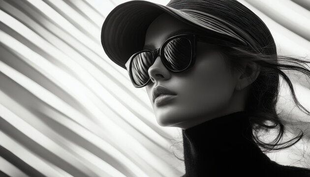 Stylish woman poses against a vibrant pink and yellow wall in trendy oversized sunglasses and a chic yellow blazer during golden hour