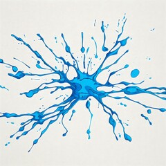 Fototapeta premium Neon electric blue color splash