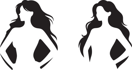 silhouette of a girl with long hair