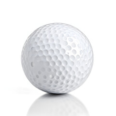 Single golf ball isolated on white background
