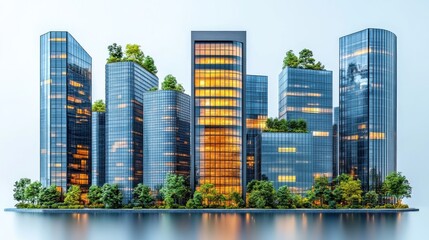 Obraz premium Eco-Friendly Metropolis: A Vision of Sustainable Urban Design