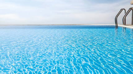 Obraz premium Outdoor Swimming Pool With Blue Water Under Clear Sky