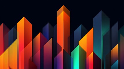 Abstract business shapes bold gradients representing market growth financial forecasting and business success Ideal for corporate marketing consulting firms and financial services