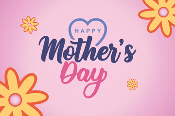 Happy Mother's Day Floral Pink vector