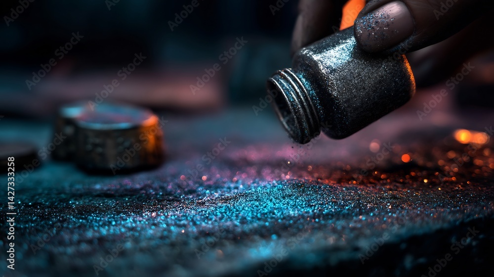 Aufkleber shimmering dust: an enchanting display of glittering particles in motion