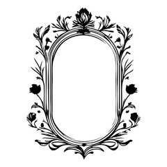 wedding frame ornament vintage illustration sketch hand draw black
