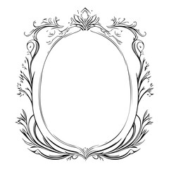 wedding frame ornament vintage illustration sketch hand draw black